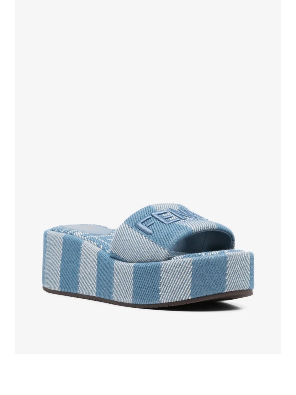 FENDI Sunshine logo embroidered slides Platform Mule Sandals